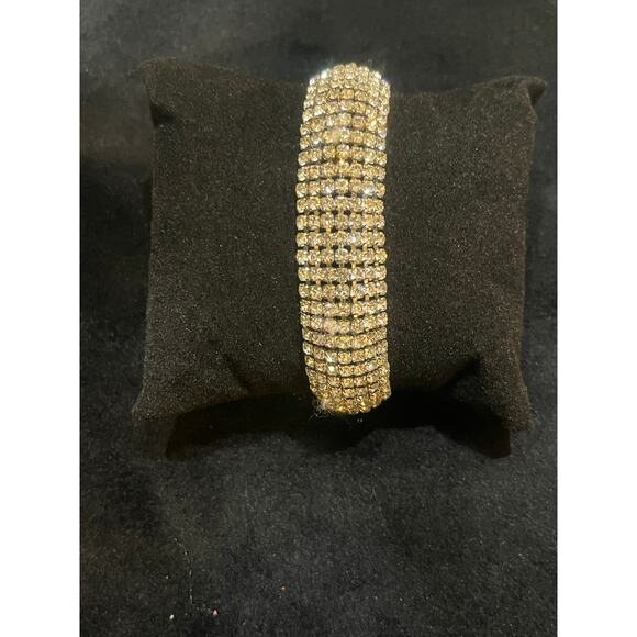 Vintage Matching Set - Rhinestone 36" Rhinestone Necklace AND Bracelet - Picture 5 of 9